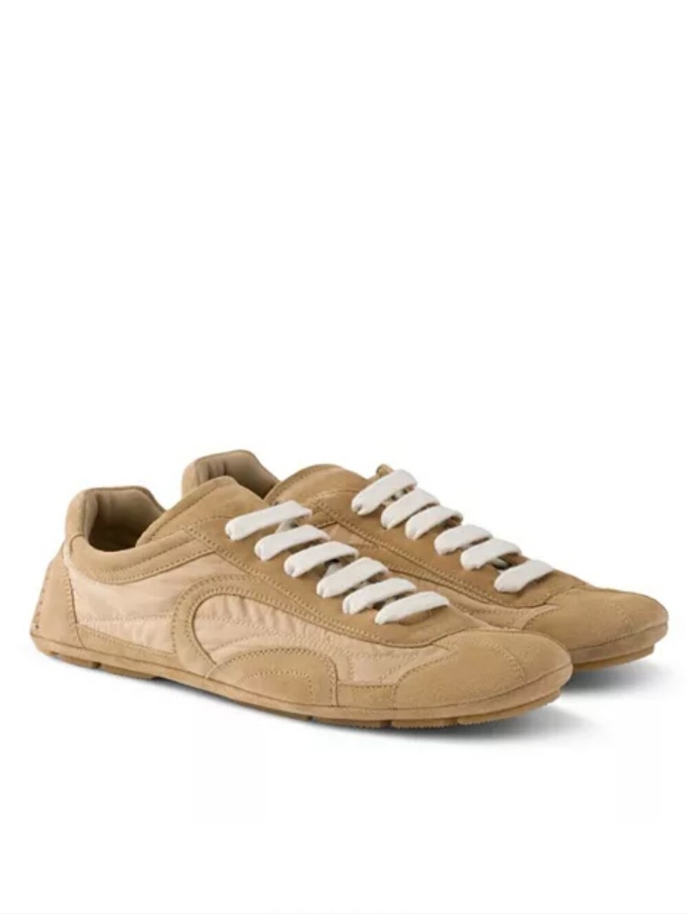 $1,190 PRADA Montecarlo Camel Brown Suede/Re-Nylon Sneakers EU 40 US 10 BNIB